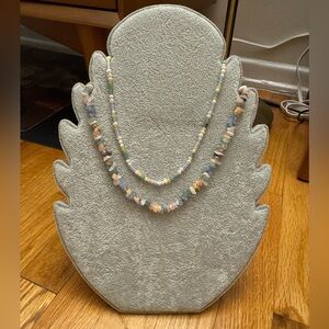 NWT Set of 2 & Other Stories Pastel Gemstone Necklaces
